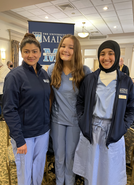 A photo of nursing students smiling together