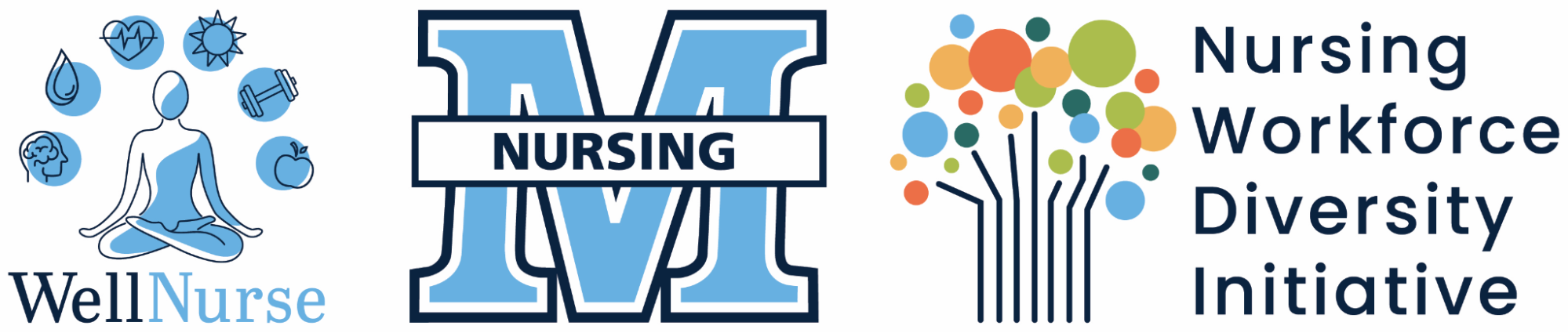 A collage of UMaine Nursing logos