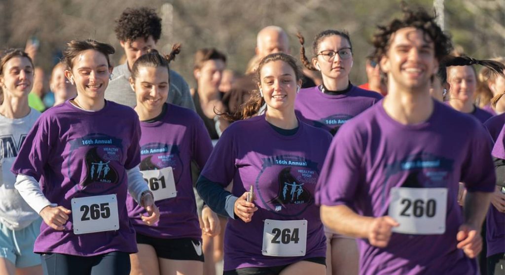 A photo of students participating in a race