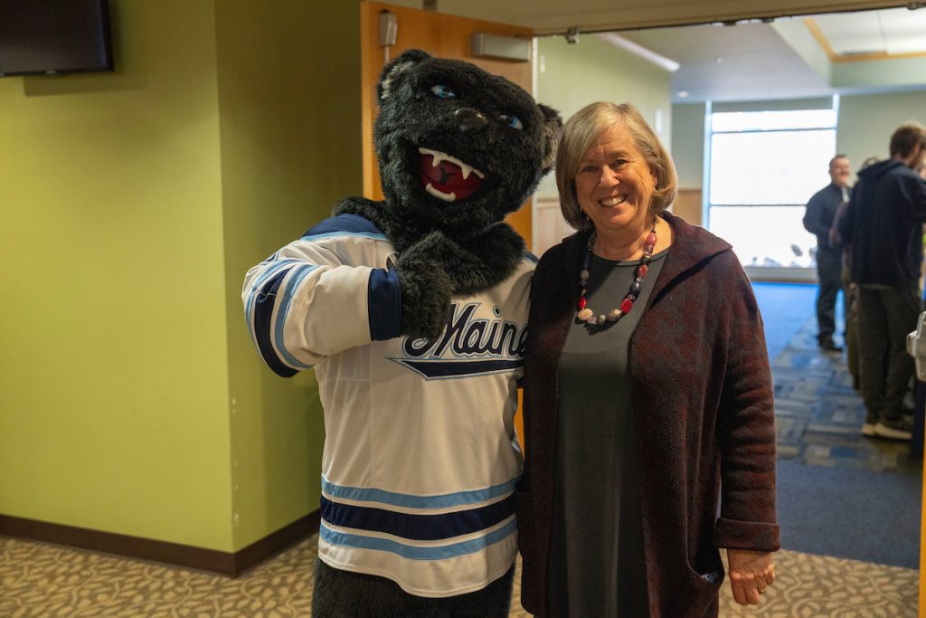 A photo of President Ferrini-Mundy with Bananas