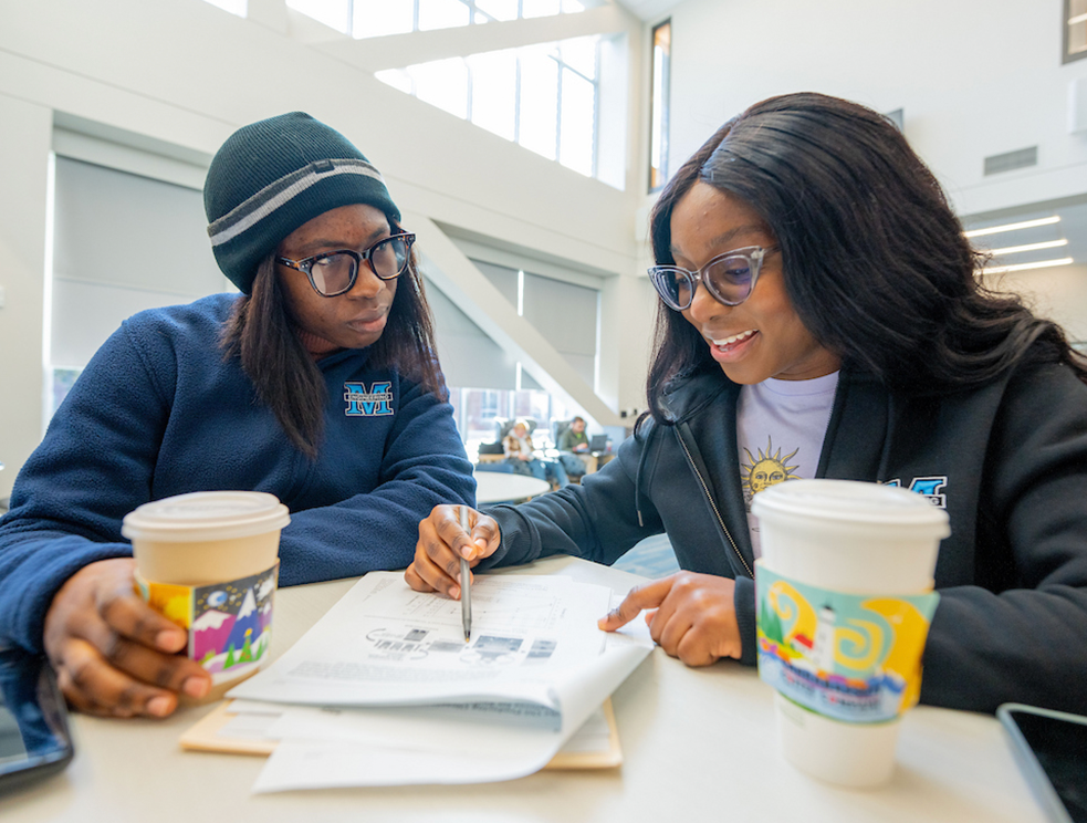 A photo of students having coffee
