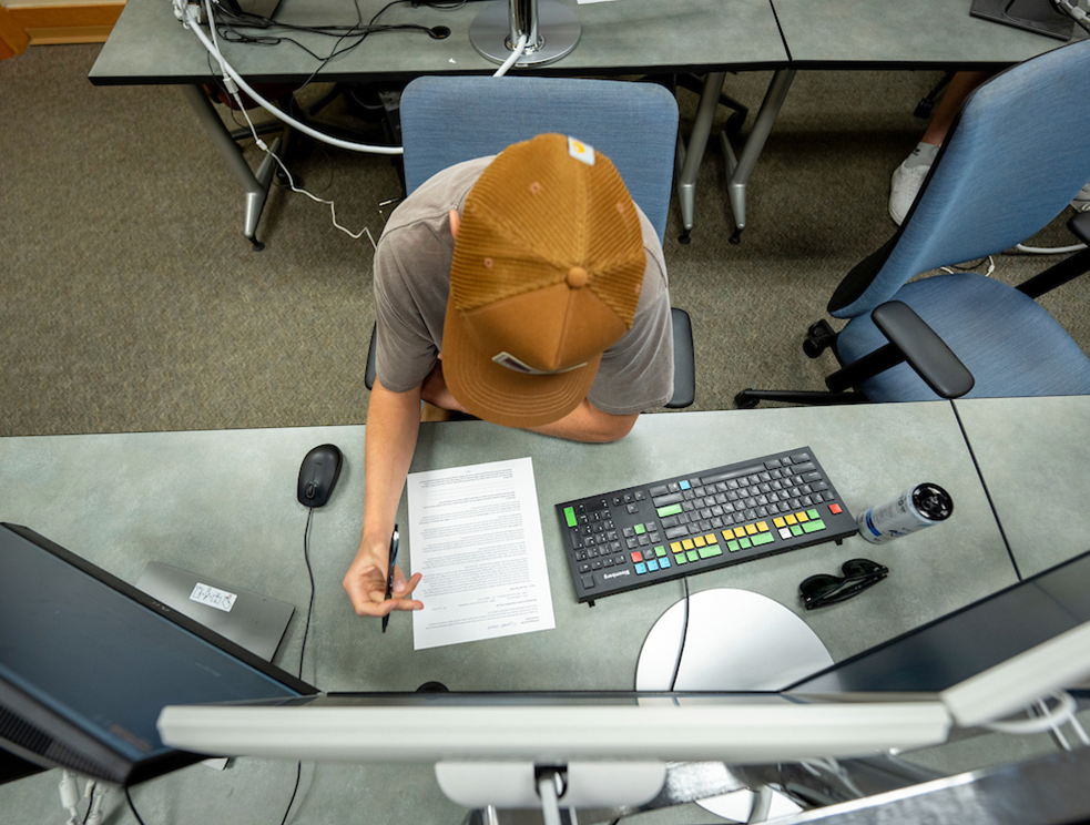 A photo of a student working