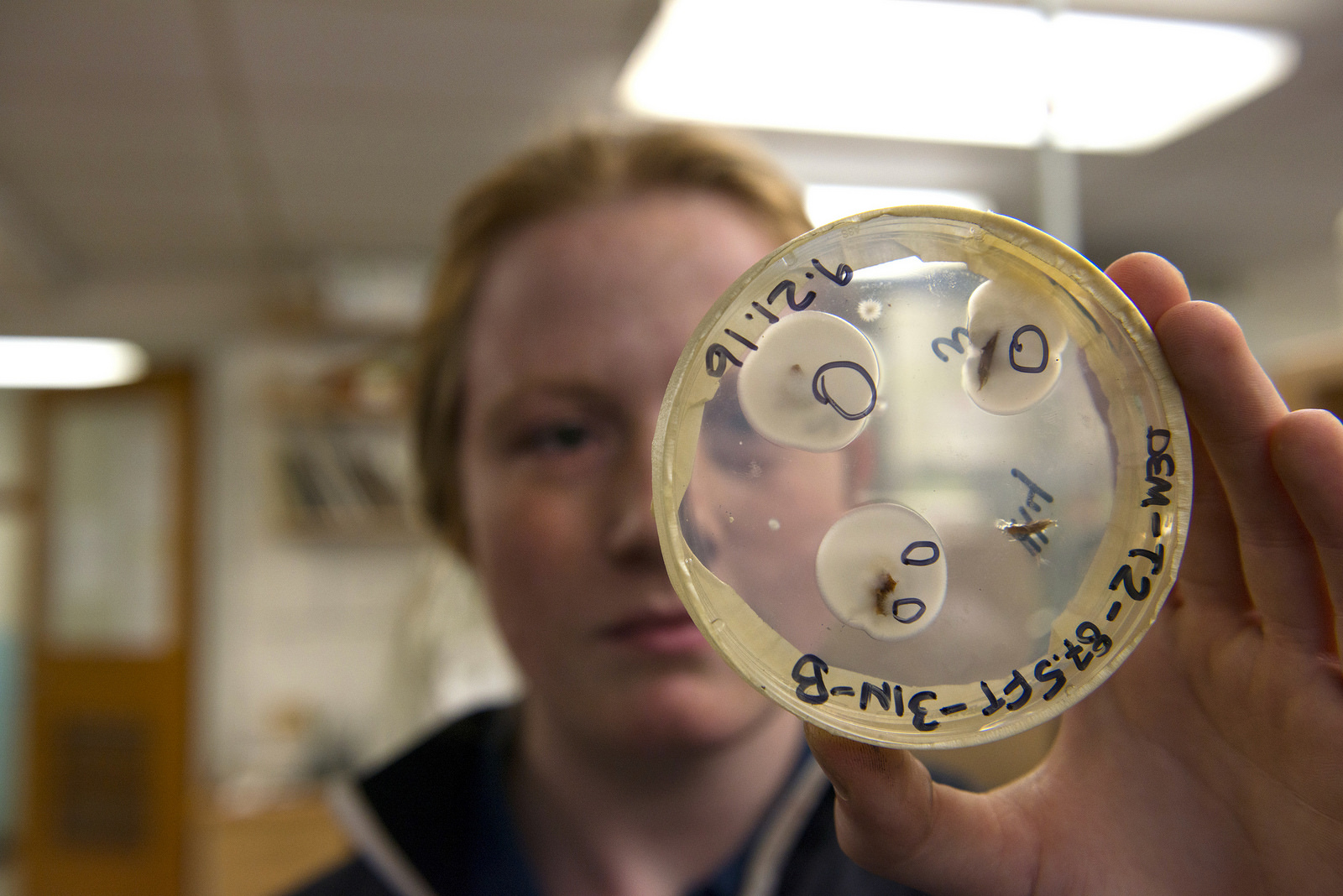 Student with Petri Dish
