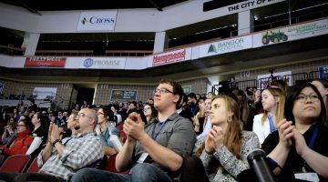 Crowd clapping photo