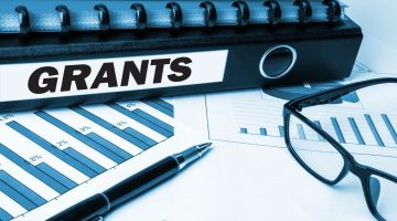 image of grant application materials on a desk