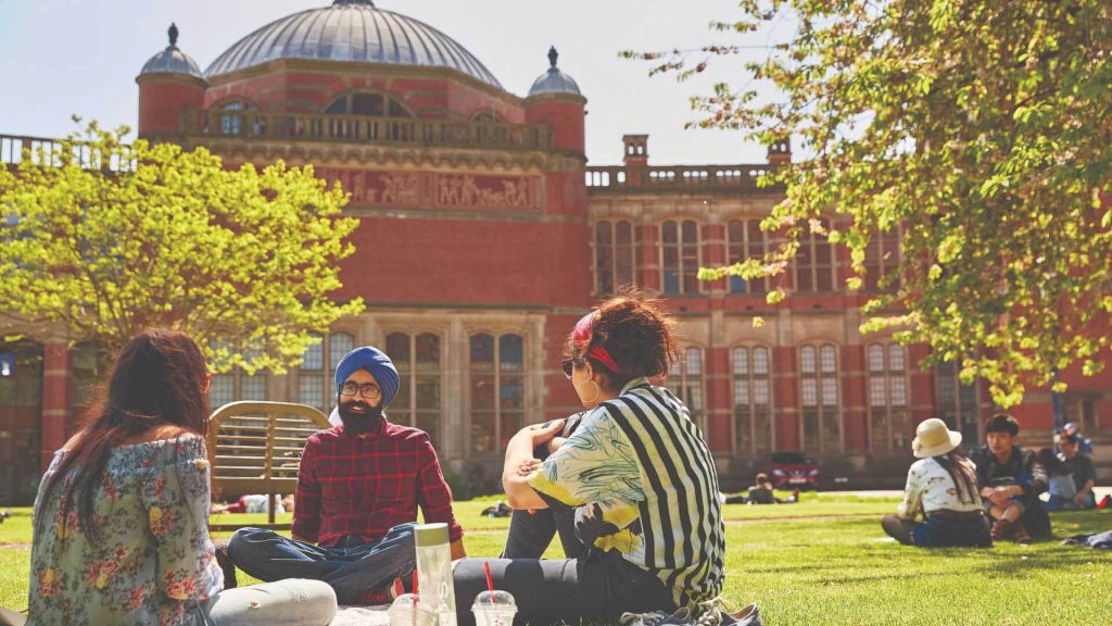Students outside Birmingham University