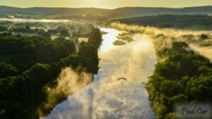 Foggy river in Presque Isle